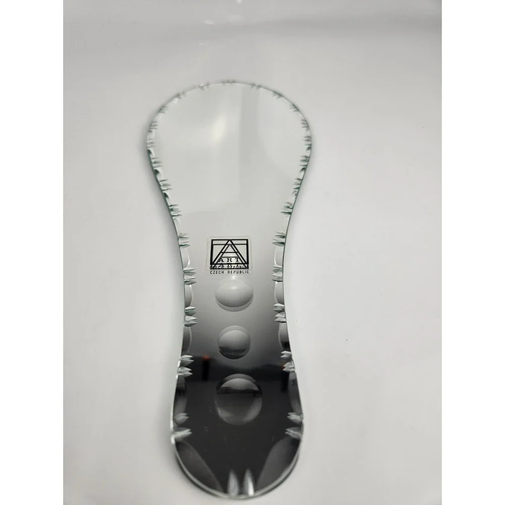 ART Czech Republic Beveled Etched Glass Hand‎ Mirror